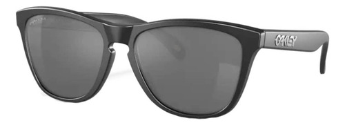 Anteojos De Sol Polarizados Oakley Frogskins Standard Con Marco De O Matter Color Matte Black, Lente Black De Plutonite Prizm, Varilla Matte Black De O Matter - Oo9013