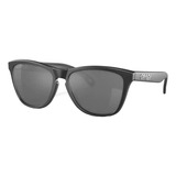 Óculos De Sol Polarizados Oakley Frogskins Standard Armação De O Matter Cor Matte Black, Lente Black De Plutonite Prizm, Haste Matte Black De O Matter - Oo9013