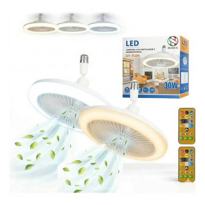 2 Piezas Kit Pack Focos Led Dosyu E27 Y Ventilador De 3 Velocidades Luz Control Luz Blanco | Envío gratis