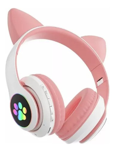 Headset Fone De Ouvido Bluetooth Led Orelha Gato Headphone