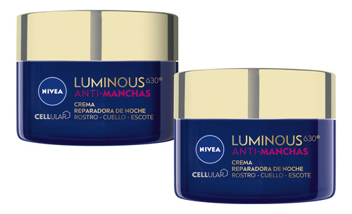 Pack X2 Antimanchas Crema De Noche Reparadora Nivea Luminous