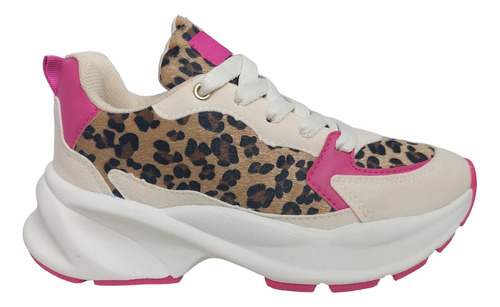 Tênis Feminino Sneaker Onça Pink Acabamento / Linha Premium 