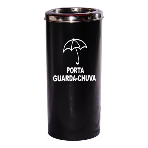 Cesto Plástico Porta Guarda Chuva Com Aro Inox Premium