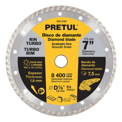 Disco De Diamante, Rin Turbo 7 Pretul Acero