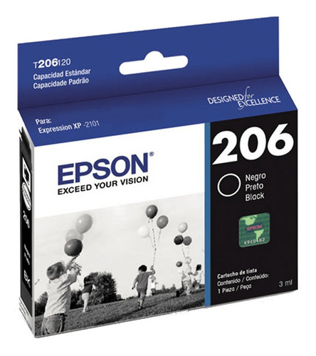 Cartucho Epson T206 Negro Tinta Original Caja Sellada