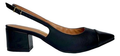 Scarpin Vizzano Feminino Slingback Salto Bloco Baixo