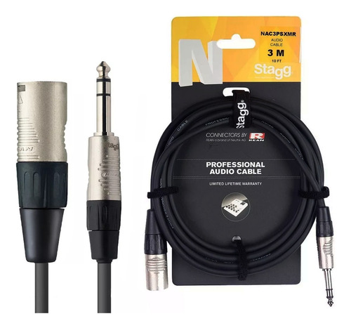 Cable Balanceado Canon Macho A Plug Stereo 3 Metros Stagg