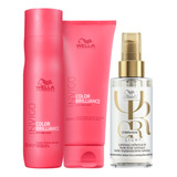 Wella Brilliance Sh 250ml + Cond 200ml + Óleo Light 100ml