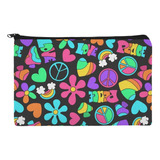 Groovy Hippie Peace And Love - Bolsa Organizadora De Cosméti