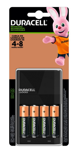 Cargador 4 Baterias Aa 2500mah Recargable Duracell Dx1500