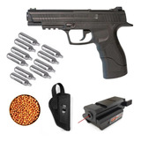 Kit Pistola Daysi 415 + Laser Rojo + Funda + 10 Co2 + 500 Bb