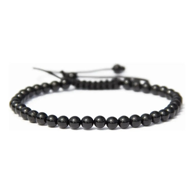 Pulsera De Turmalina Negra 100% Original Turmalina 4 Mm