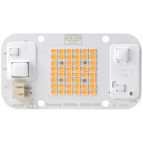 Chip Led Grow 50w 220v Samsung Lm283b Qb4075 3500k + 660 Nm