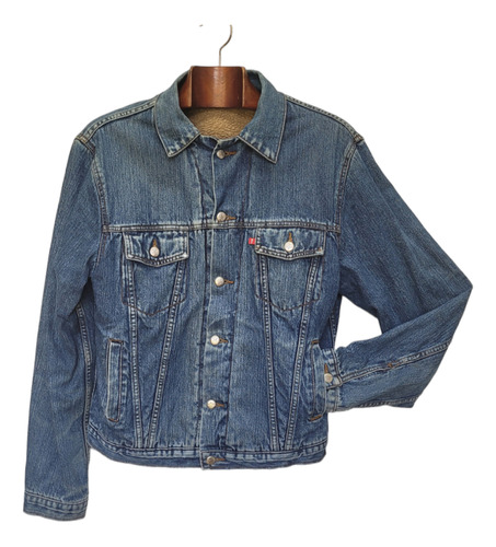 Campera De Jean Vintage Importada Abrigada 