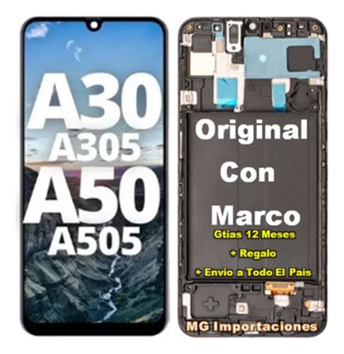 Modulo Samsung A30 A50 Original Con Marco Gtia 12 Meses + 