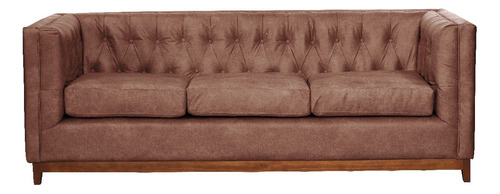 Sofa Roma 3 Cuerpos Cuero Colorado - Latam Home