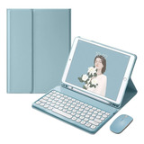 Funda Con Teclado Marca Pboyiqi / Para iPad 10 / Sky Blue