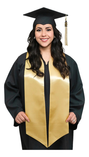 Toga Y Birrete Negro Graduación Adulto Y Estola 4 Pzs | Envío gratis