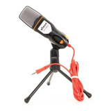 Microfone Condensador Com Suporte Tripé Xtrad Ch0803 Cor Preto