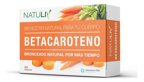 Natuliv Betacaroteno Bronceado Natural X 30 Cápsulas Sabor Sin Sabor