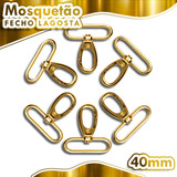 Mosquetão Chaveiro Fecho Lagosta Ouro 40mm  - Kit C/10 Nybc