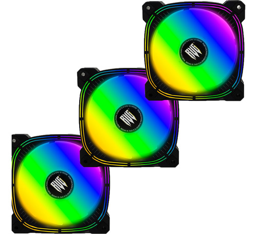 3x Pc Cooler Fan Rgb Led 120mm Gabinete Gamer Silencioso 3+4