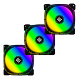 3x Pc Cooler Fan Rgb Led 120mm Gabinete Gamer Silencioso 3+4