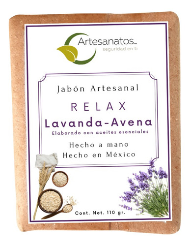 Artesanatos Jabón Artesanal Lavanda Y Avena 110 Gr.
