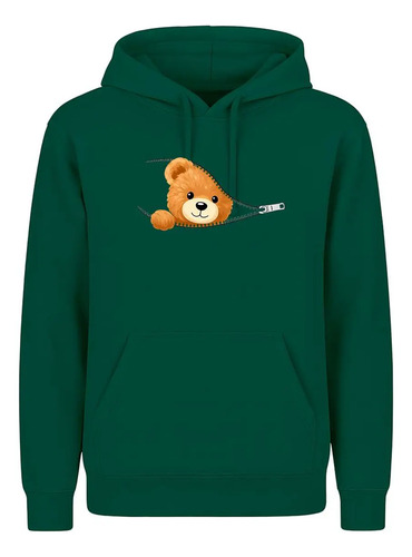 Sudadera Osito En Cierre Kawaii Tierno Divertida Unisex