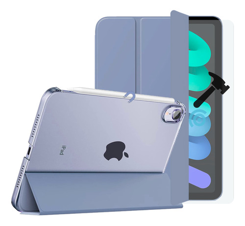 Funda Smart Sin Guarda Lápiz + Vidrio Para iPad Mini 6 8.3