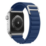 Pulseira Alpine Loop Para Apple Watch Série 8 45mm Ultra 49 Cor Azul-marinho