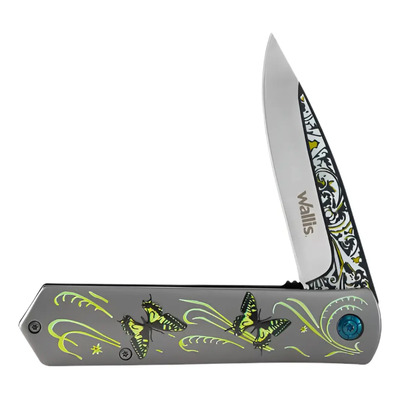 Navaja De Bloqueo Wallis Con Diseño De Mariposas K900785 Gris Oscuro