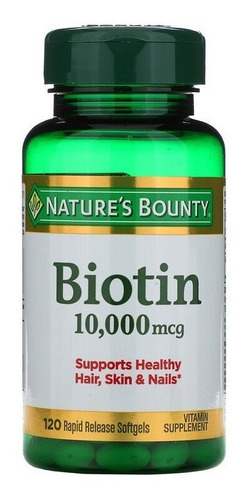 Biotin 10.000 Mcg Natures Bounty 120 Softgels