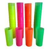 Vaso Trago Largo Descartable Plastico Flexible Fluo X 100un.