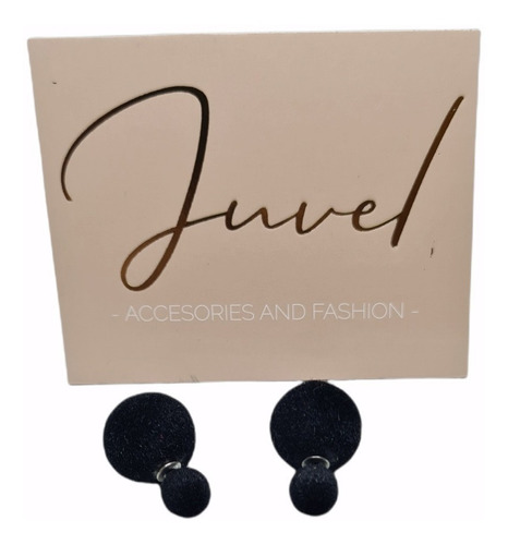 Aretes Mujer Bolas Terciopelo Negro Oferta Envio Gratis Ya