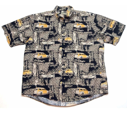 Camisa Hawaiana Tropical Floreada Surf Autos Talle L 1786