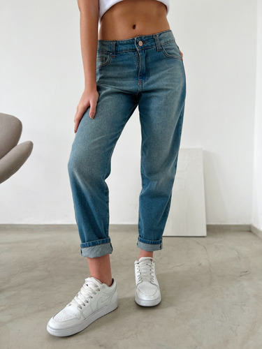 Pantalon De Jeans Corte Mom Fit Vintage De Mujer