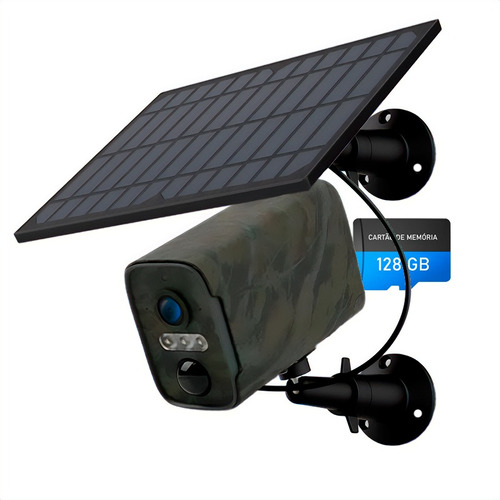 Câmera De Vigilância Externa Solar + Bateria + Chip 4g 1080p