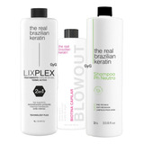 Alisado Lix Plex + Biotina+shampoo Neutro Brazilian 