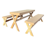 Kit Mesa Piquenique Desmontável Mdf Pinus Decoração