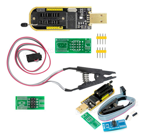 Kit Programador Gravador Eprom Usb Soic8 Ch341a + Pinça