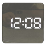 Reloj Digital Pequeño Con Espejo Led Y Despertador
