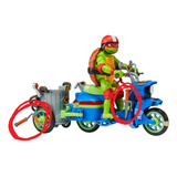 Raphael Con Moto Tmnt Battle Cycle Tortugas Ninja Muñeco Jug