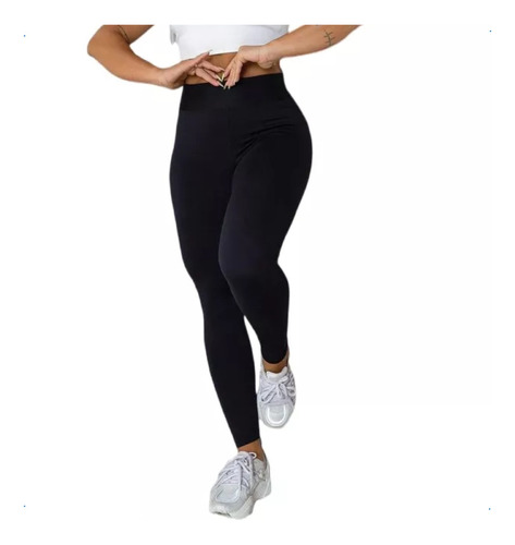 Kit 2 Calça Legging Lisa Suplex Feminina Academia