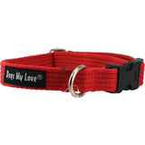 Collar De Perro Ajustable De Algodón 4 Tamaños Rojo (pequeño