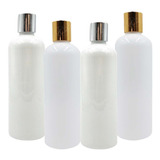 Envases Blanco Botella 500 Ml Tapa Disco Oro Plata Lujo X 10