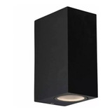 Aplique Bidireccional Aluminio 2 Luces Exterior Negro Led Vg