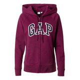 Sudadera Gap Con Gorro Y Cierre Logo Guinda Original Usa