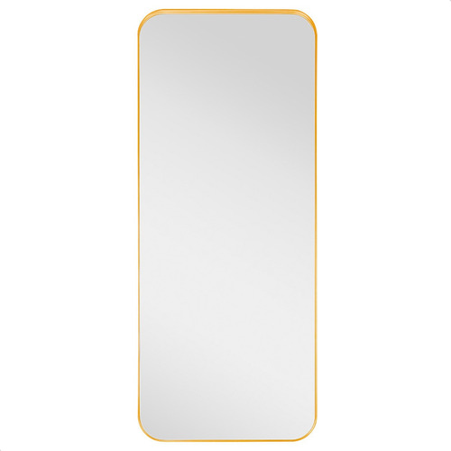 Espelho Luxo Base Reta Com Moldura Metal De Chão 1,70x0,70m