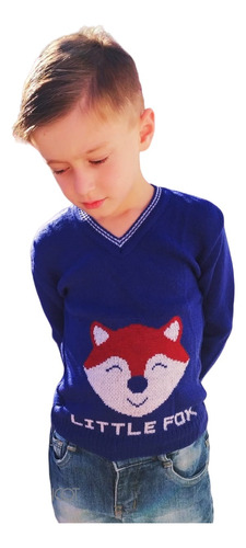 Blusa Suéter Fox Little Para Inverno Frio Estampado